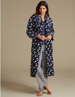 Printed Pyjama Set with Dressing Gown, , catlanding