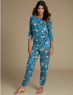 Floral Print Pyjama Set, , catlanding