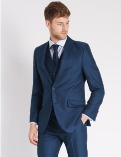 Indigo Slim Fit 3 Piece Suit, , catlanding