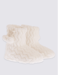 Kids' Fur Slipper Boots, CREAM, catlanding