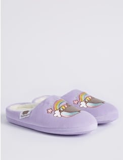 Kids&rsquo; Slip-on Pusheen Slippers, LILAC, catlanding