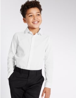 Pure Cotton Textured Shirt (3-14 Years), WHITE MIX, catlanding